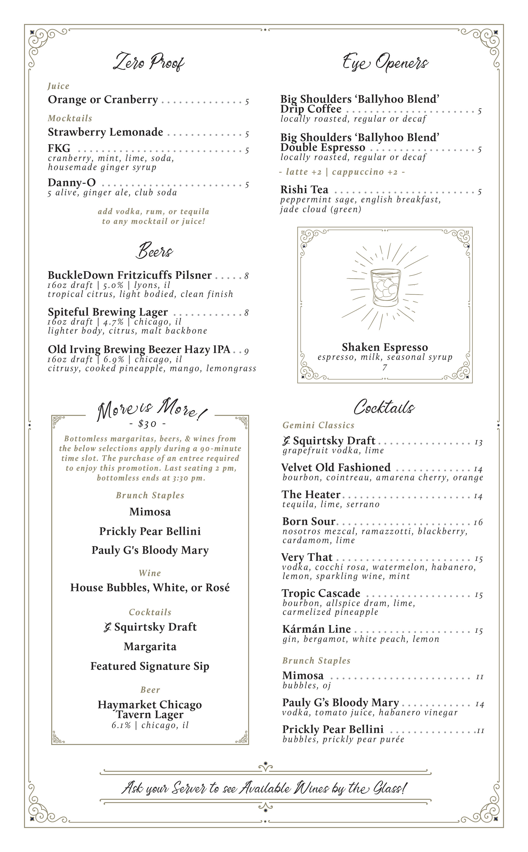 Brunch Menu