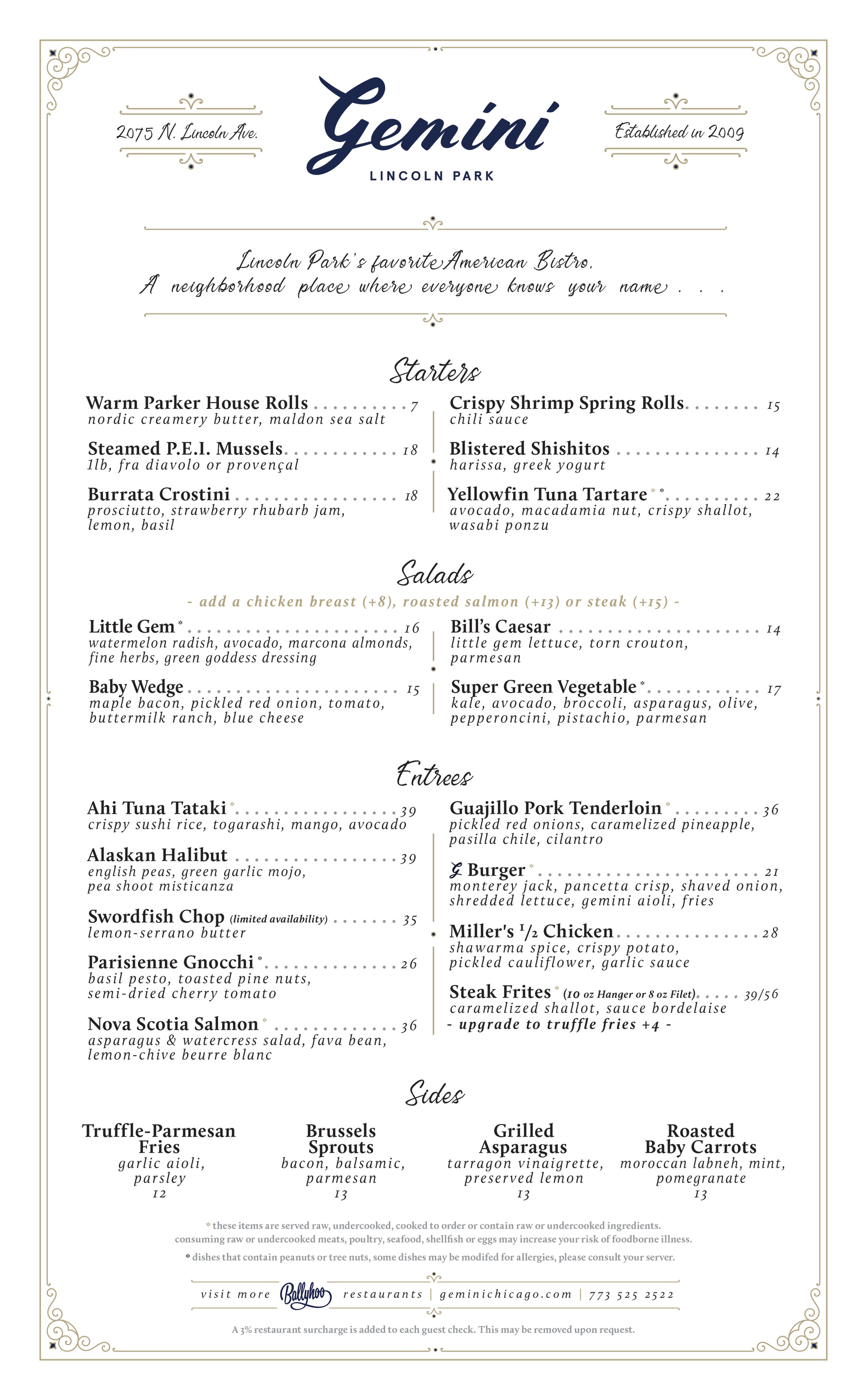 Dinner Menu